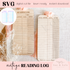 SVG Vintage Reading Log File | Laser Engraved Cut File | Custom Wood | Library Gift File | Handmade | Book Worm | Double Sided | Bookmark - Kae & Kole
