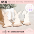 Wooden SVG Standing Bunnies Set | Easter Bunny | Kids Painting Project | Easter Bunny Decor | Easter Wooden Bunnies with Stands | Laser Cut - Kae & Kole