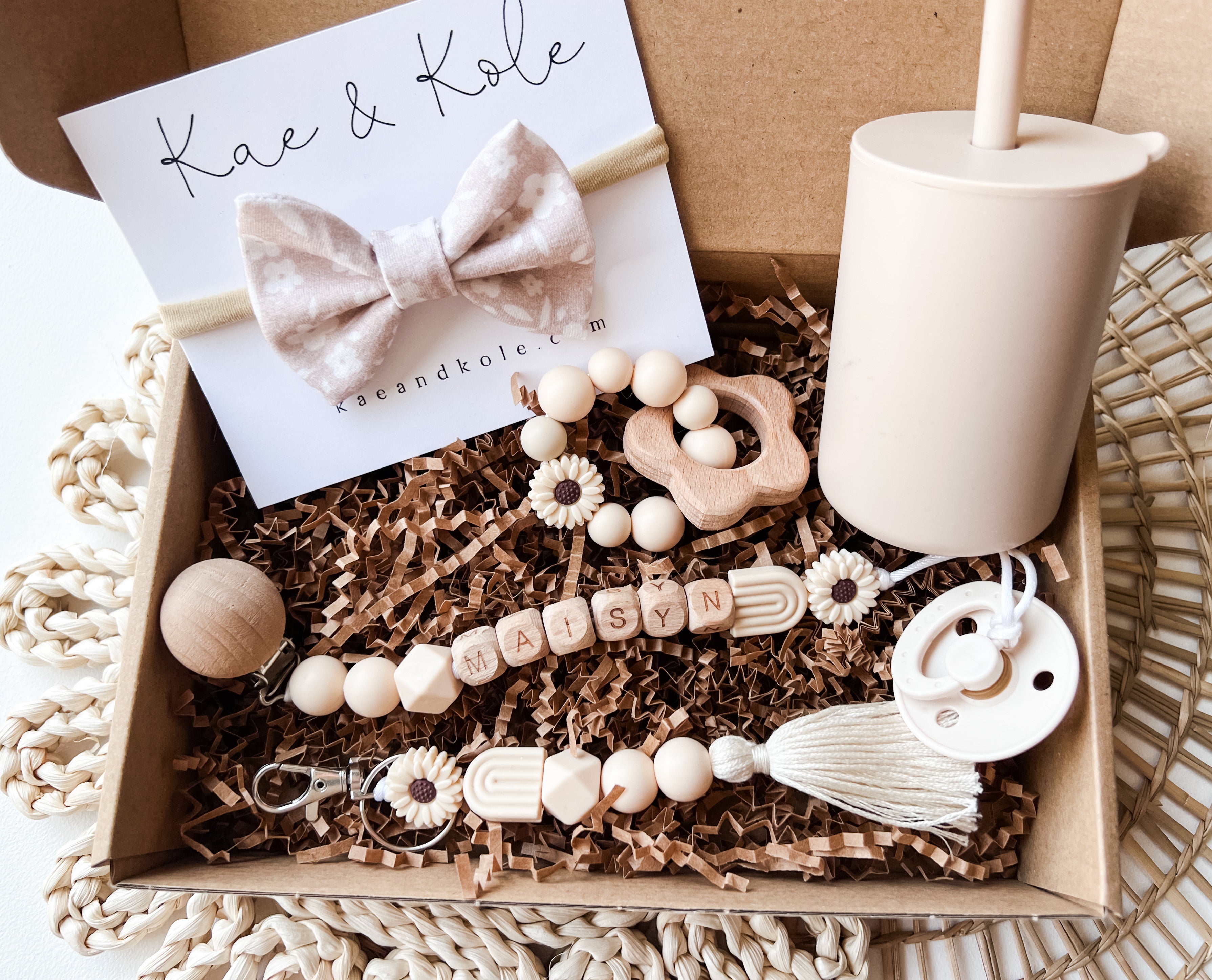 6pc Custom Name Pacifier Clip Gift Set - EllaLaine