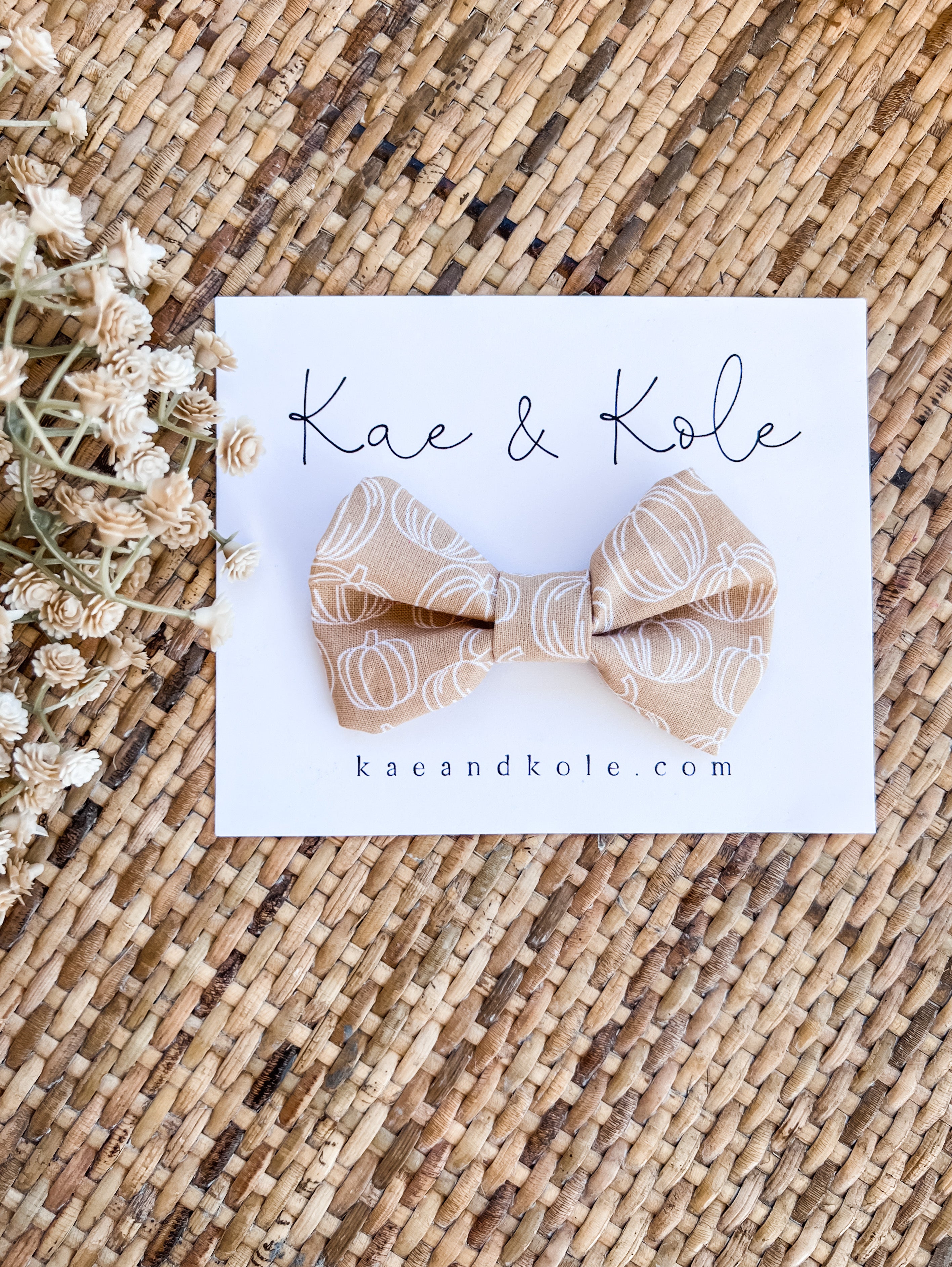 Maisie Bow - Baby Girl Accessories | Taupe Pumpkins - EllaLaine