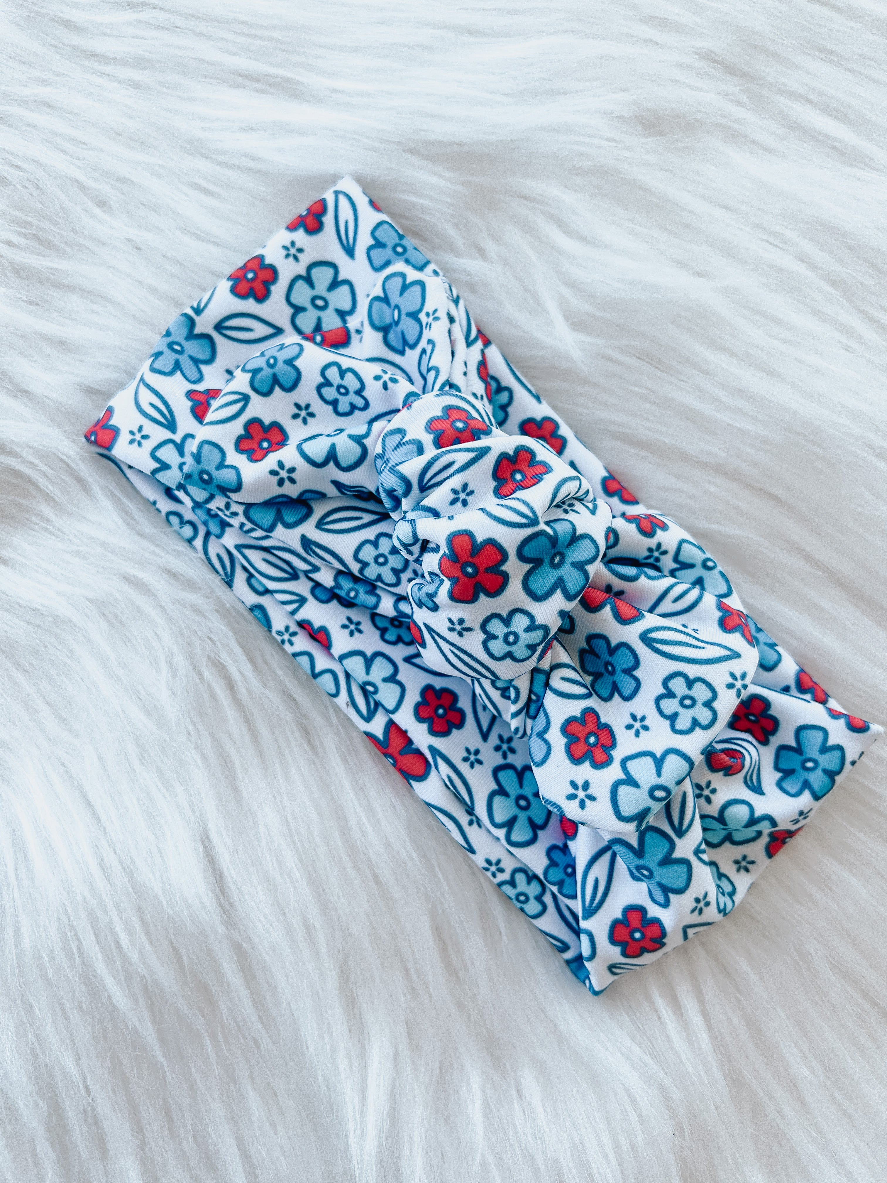 Fourth of July Stretch Headband Bow - EllaLaine