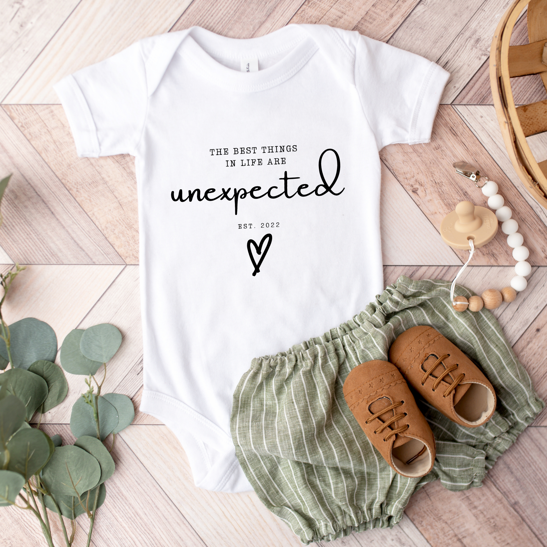 Pregnancy Announcement Onesie | 0-3 mo. Size Keepsake Gift - EllaLaine