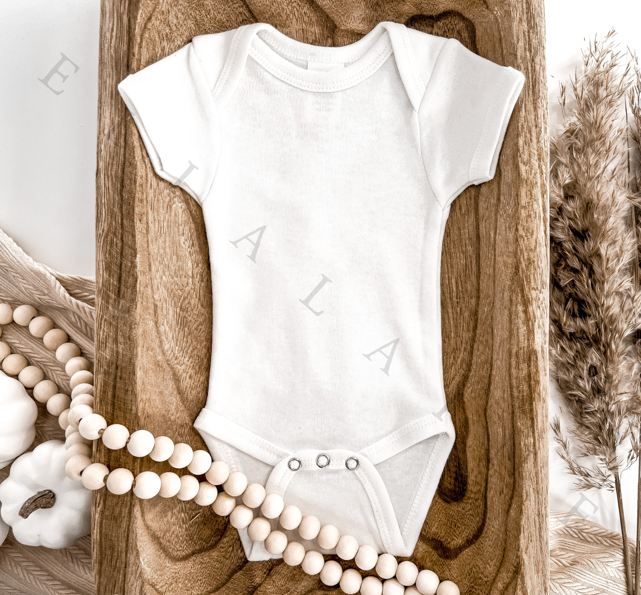 Baby Bodysuit Mock-up | Instant Download | White Onesie - EllaLaine