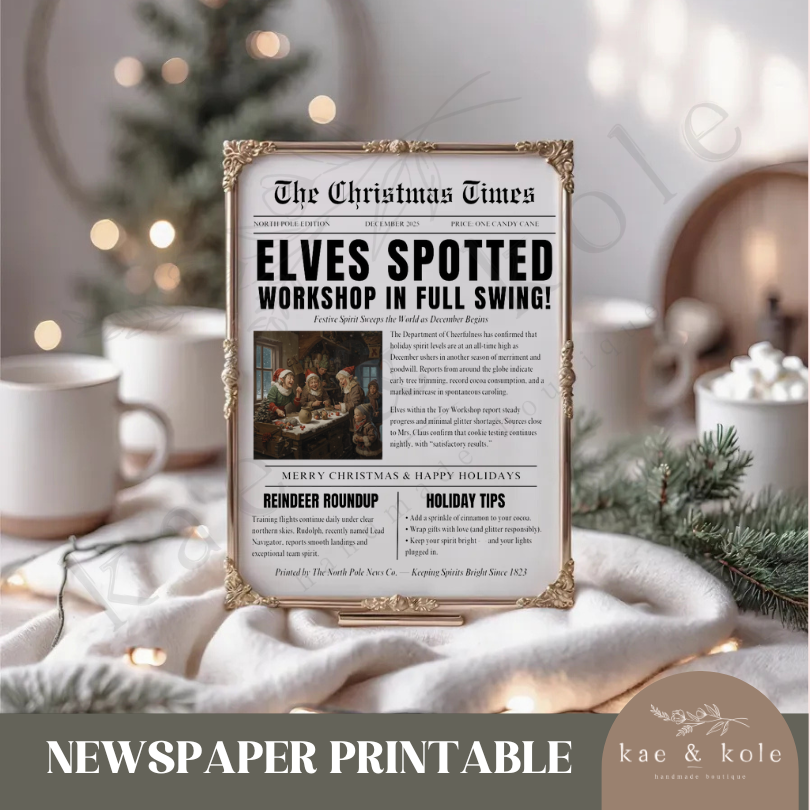 Christmas Newspaper – Printable 8x10 Holiday Vintage Decor