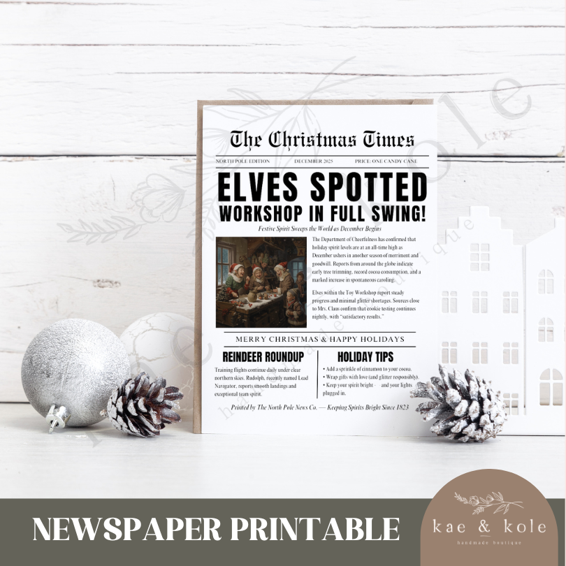 Christmas Newspaper – Printable 8x10 Holiday Vintage Decor