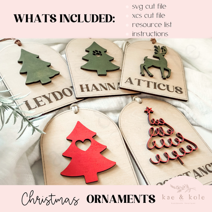 Arch Christmas Ornament SVG - Laser Cut File with 5 Designs
