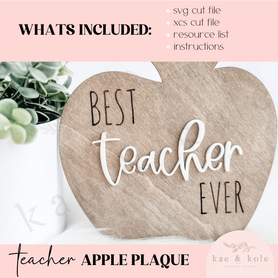 SVG Wooden Teacher Gift Sign | Laser Cut File | Classroom Decor | Teacher Appreciation | Handmade Gifts | Engraved Plaque | Keepsake