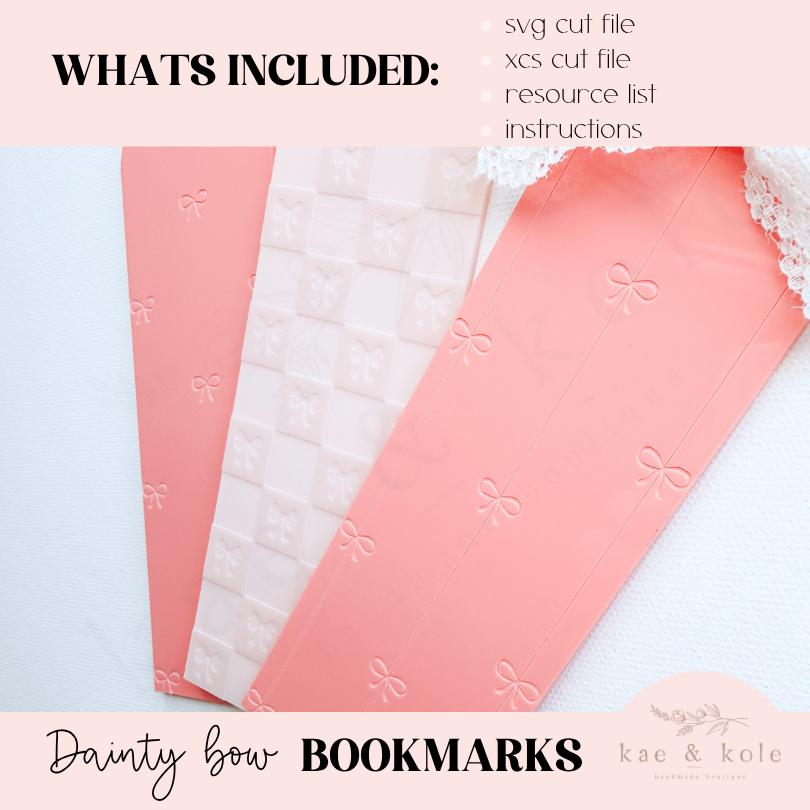 Dainty Bow Bookmark Set SVG – Laser-Engraved Acrylic for Reading - Kae &amp; Kole
