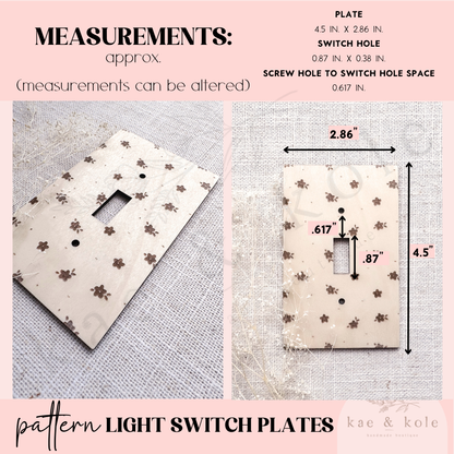 SVG Light Switch Plates File | Laser Engraved Cut File | Custom Wood | Floral Xtool File | Handmade | Room Decor | Kids Checkered | DIY