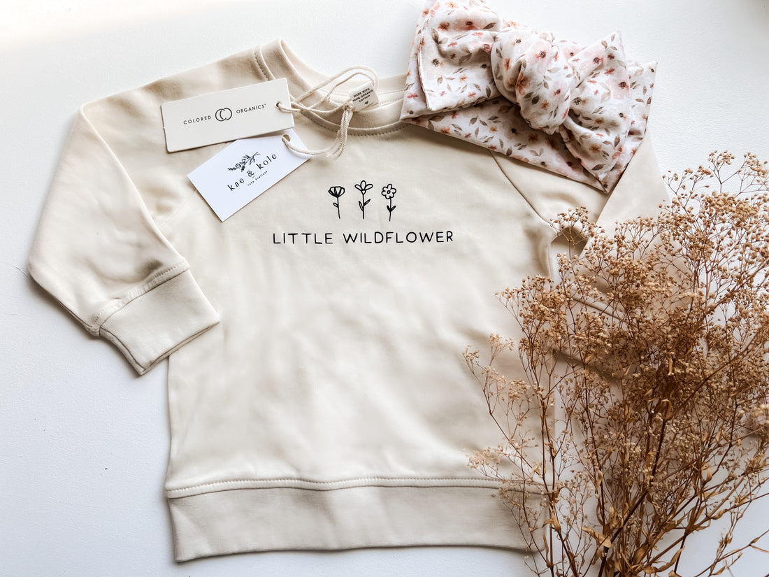 Wildflower Kids Pullover | Colored Organics - EllaLaine