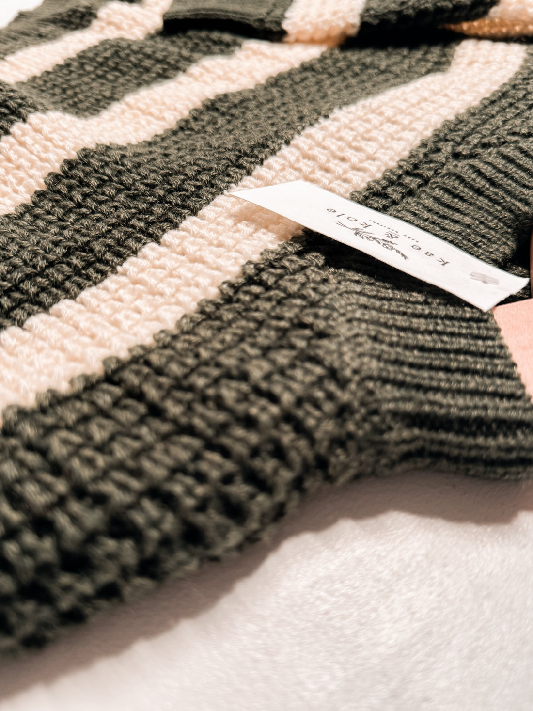Green Knit Striped Sweater | Cozy Knit Sweater for Baby and Toddler | Christmas Gift | Warm and Stretchy - EllaLaine