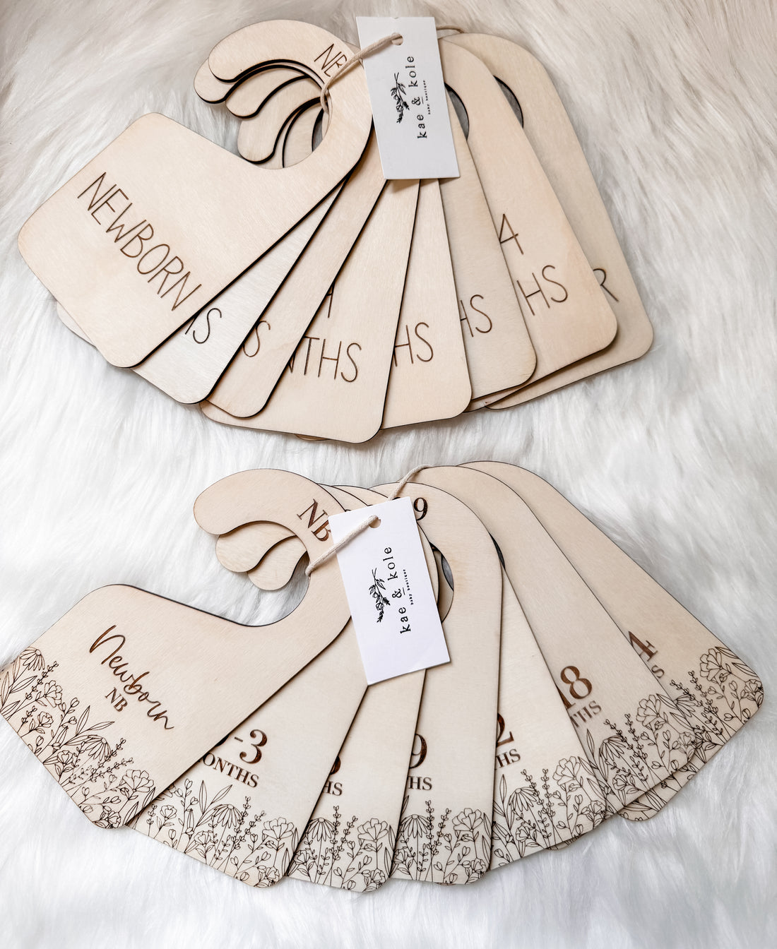 Closet Dividers | Gift For Mom | Closet Organization | Wildflowers | Boho Wooden Hangers | Nursery Decor | Baby Shower Gift Set - EllaLaine