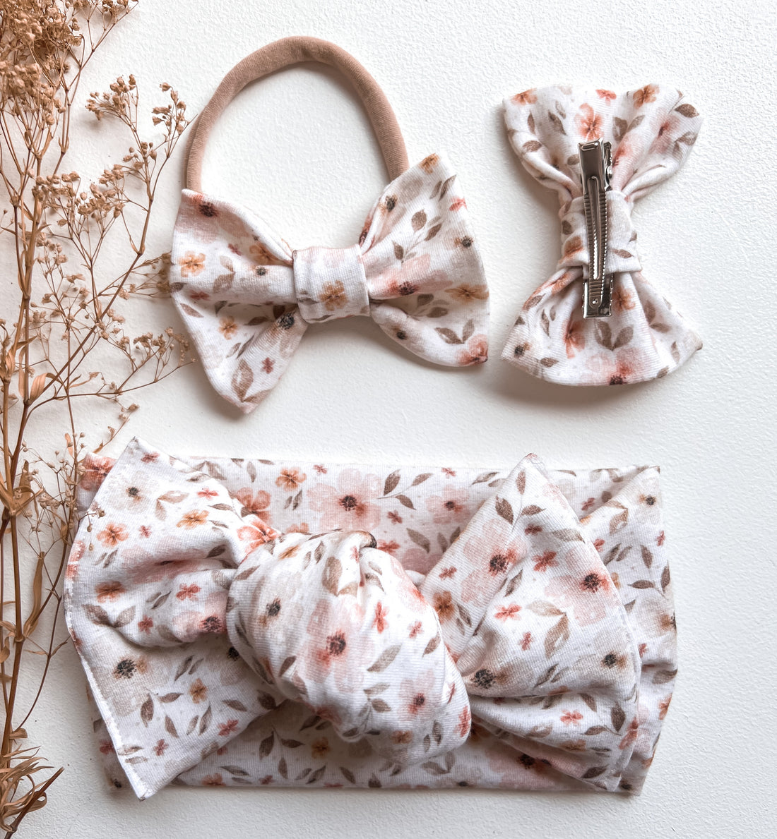 Vintage Floral Baby Head Wrap | Knot Bow - EllaLaine