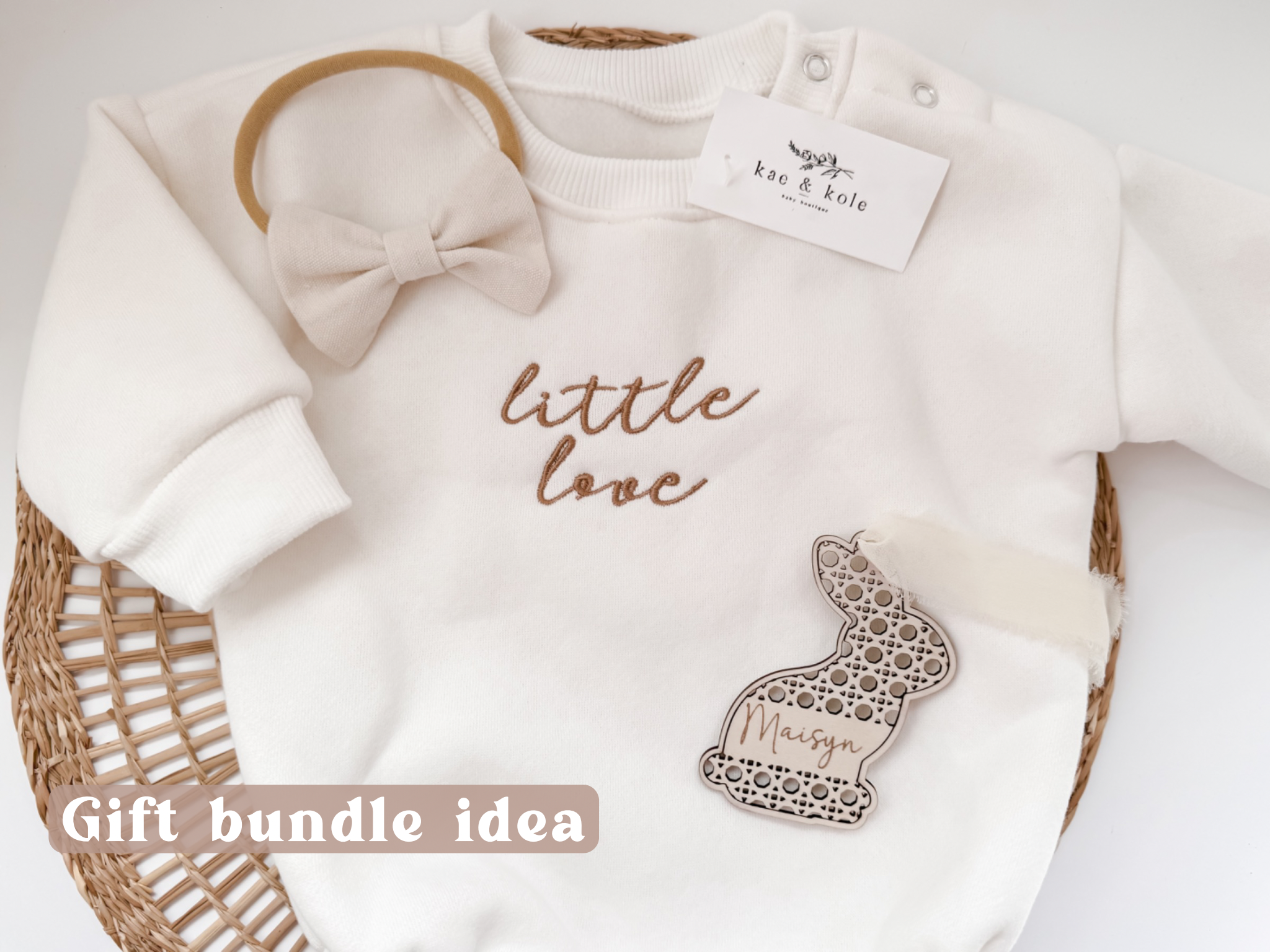 Linen Maisie Bow - Baby Girl Accessories - EllaLaine