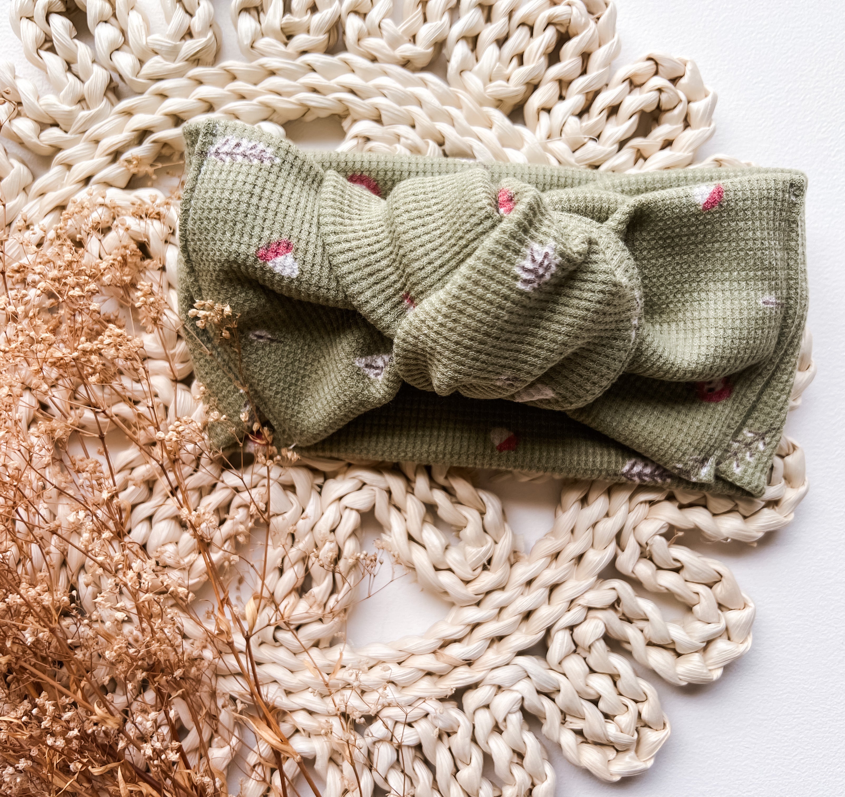 Fall Acorns Waffle Knit Baby Headwrap - EllaLaine