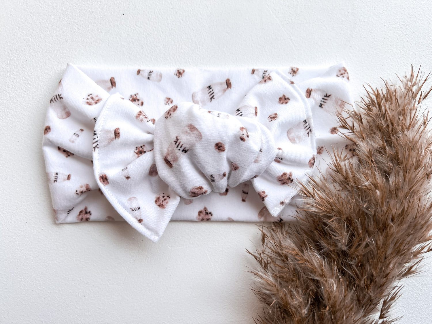 Milk &amp; Cookies Baby Head Wrap | Knot Bow - EllaLaine