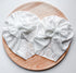 Baby Turban Bow Hat | White Cotton Lace - EllaLaine