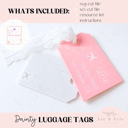 Luggage Tag SVG – Laser-Cut Wood or Acrylic Airplane Design for Suitcase and Carry-On - Kae &amp; Kole