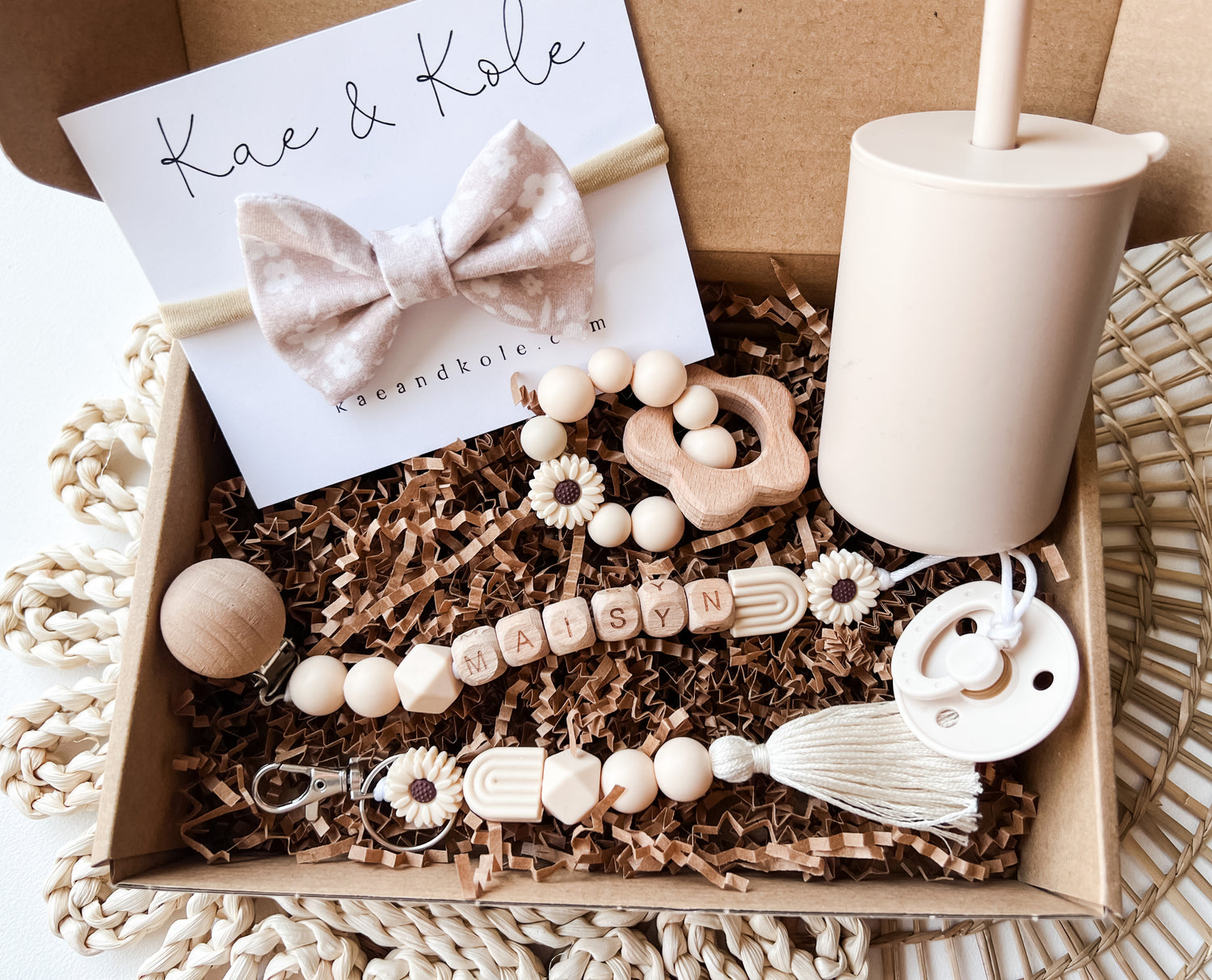 6pc Custom Name Pacifier Clip Gift Set - EllaLaine