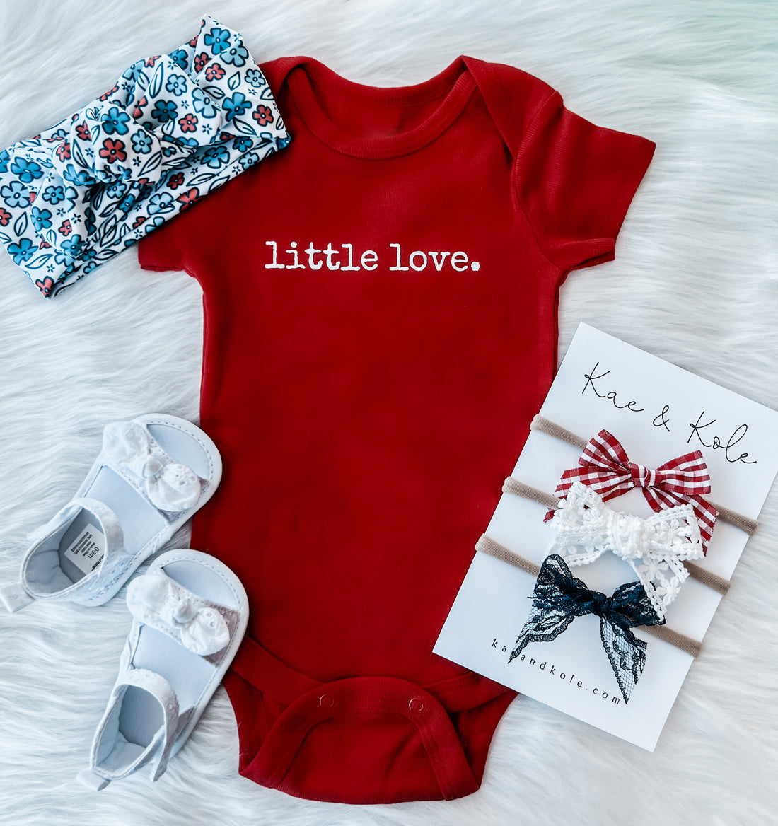 Little Love Baby Onesie | Red Fourth of July Shirt - EllaLaine