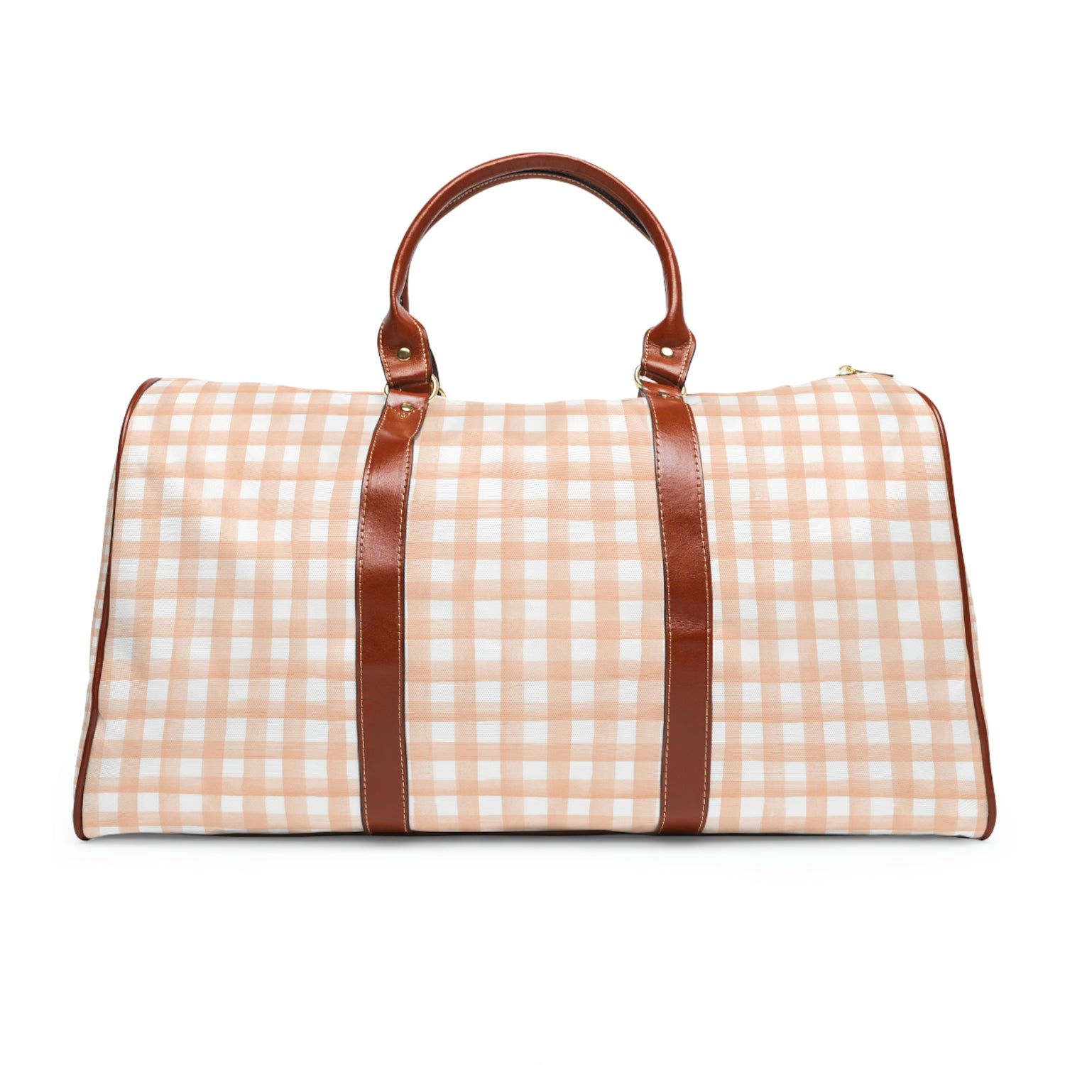 Peachy Plaid Waterproof Overnight Bag - EllaLaine