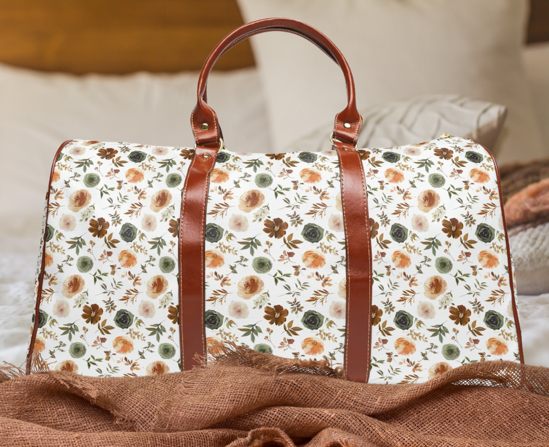 Ginger &amp; Sage Floral Waterproof Overnight Bag - EllaLaine