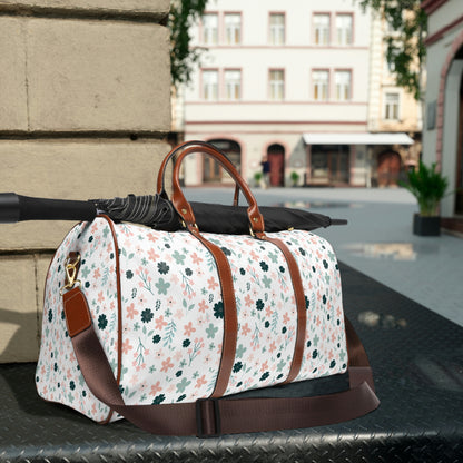 Pastel Garden Waterproof Overnight Bag | Floral Duffle Bag - EllaLaine