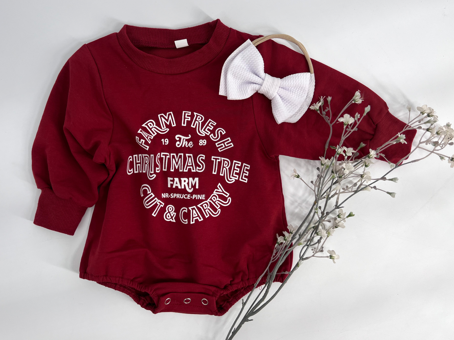 Christmas Baby Romper - Farm Fresh - EllaLaine