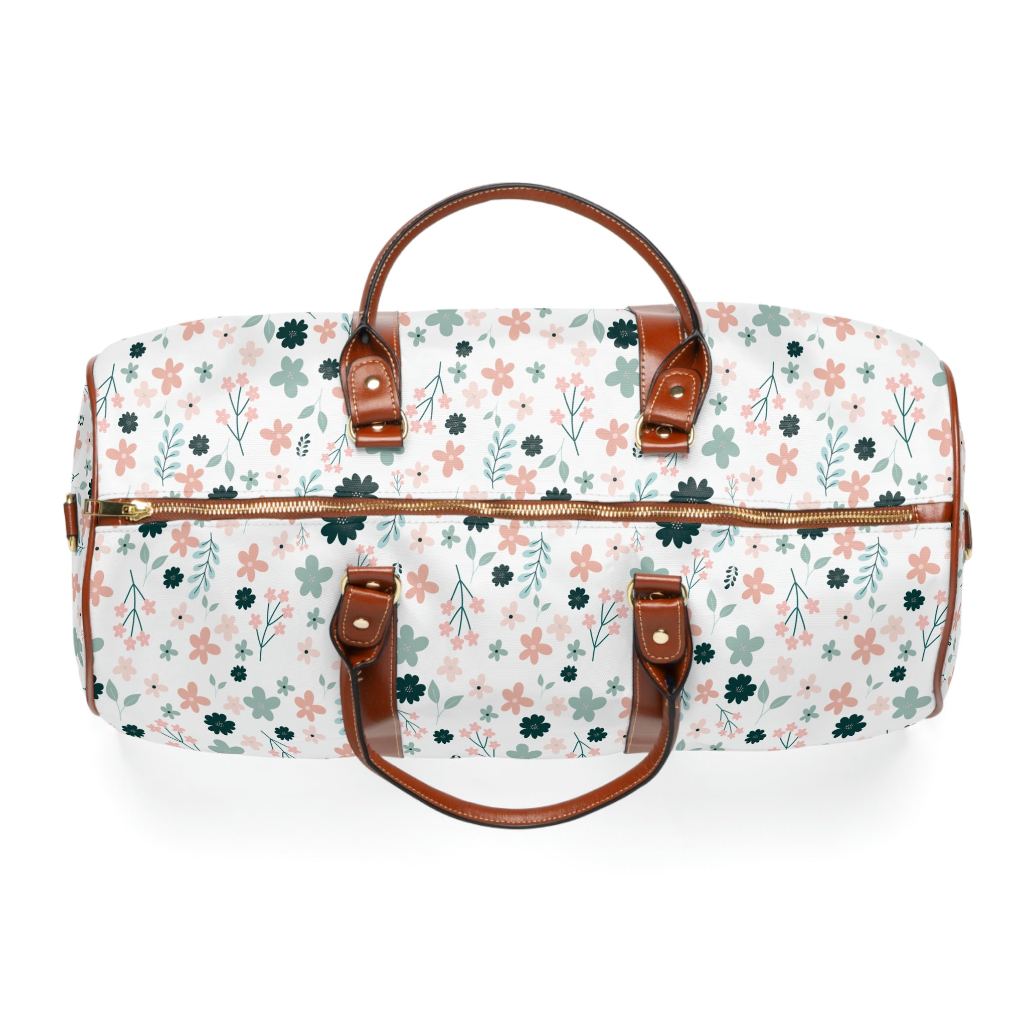 Pastel Garden Waterproof Overnight Bag | Floral Duffle Bag - EllaLaine