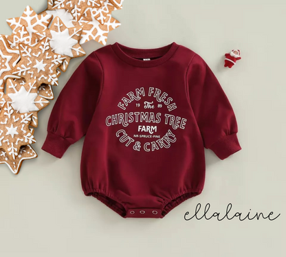 Christmas Baby Romper - Farm Fresh - EllaLaine