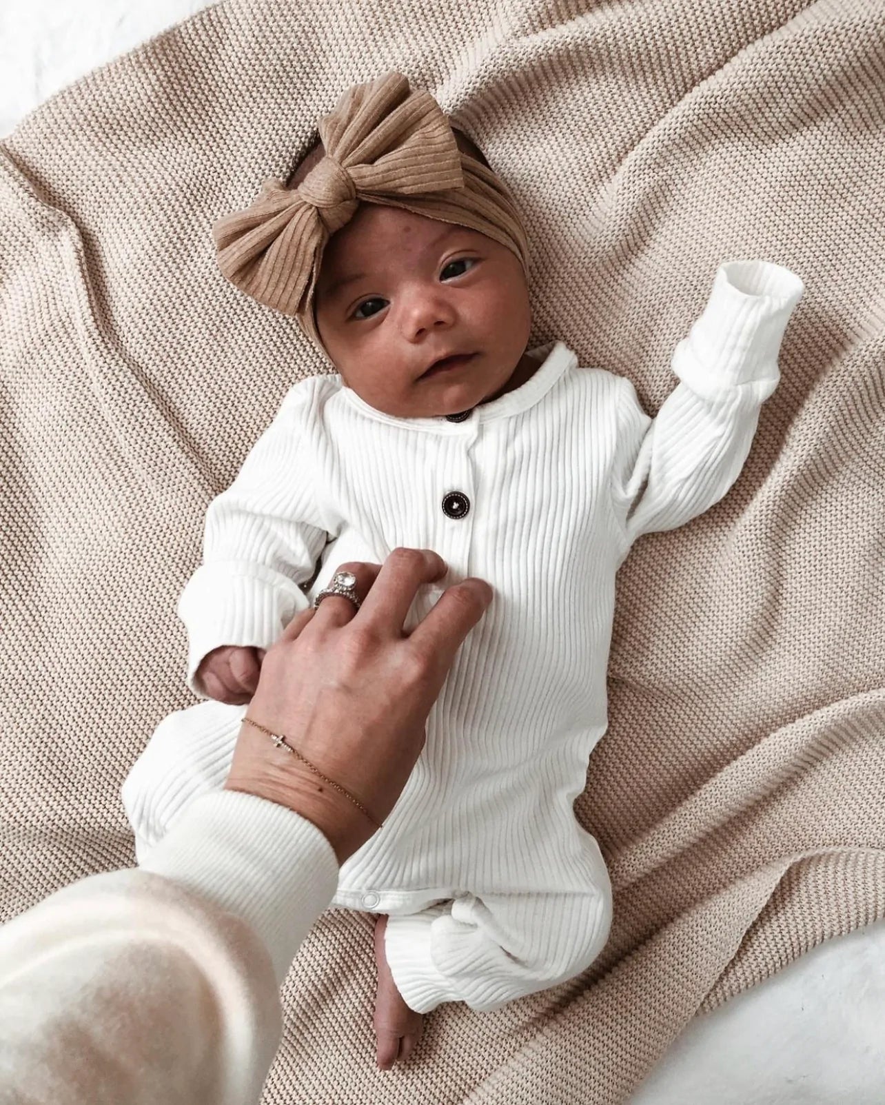 Henley White Unisex Ribbed Baby Jumpsuit - EllaLaine